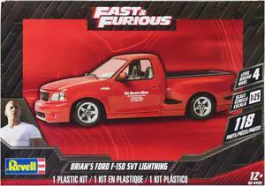 Level 4 Model Kit Brians Ford F-150 SVT Lightning Pickup Truck "Fast and Furious" 1/25 Scale Model by Revell