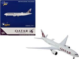 Boeing 777F Commercial Aircraft "Qatar Airways" Gray w/Graphics "Interactive Series" 1/400 Diecast Model Airplane by GeminiJets