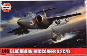 Level 4 Model Kit Blackburn Buccaneer S.2C/D Attack Aircraft with 4 Scheme Options 1/48 Plastic Model Kit by Airfix