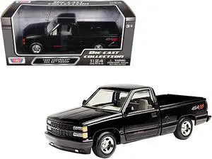 1992 Chevrolet 454 SS Pickup Truck Black 1/24 Diecast Model Car by Motormax