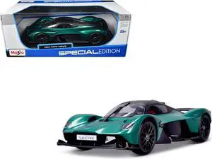 Aston Martin Valkyrie Green Metallic with Matt Black Top "Special Edition" Series 1/18 Diecast Model Car by Maisto