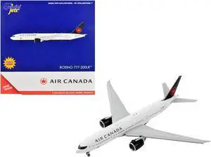 Boeing 777-200LR Commercial Aircraft with Flaps Down "Air Canada" White w/Black Tail 1/400 Diecast Model Airplane by GeminiJets
