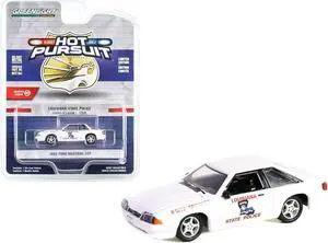 1993 Ford Mustang SSP White "Louisiana State Police State Trooper" "Hot Pursuit" Series 45 1/64 Diecast Model Car by Greenlight