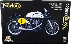 Skill 5 Model Kit Norton Manx 500cc Motorcycle #1 "World Champion 1950 to 1951" 1/9 Scale Model by Italeri