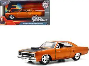 Dom's Plymouth Road Runner Orange Metallic with Matt Black Hood "Fast & Furious" Series 1/32 Diecast Model Car by Jada