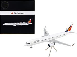 Airbus A321neo Commercial Aircraft White with Tail Graphics "Gemini 200" Series 1/200 Diecast Model Airplane by GeminiJets
