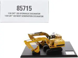 CAT Caterpillar 225 Hydraulic Escavator and Caterpillar 323 Next Generation Escavator Set 1/50 Diecast Models by Diecast Masters