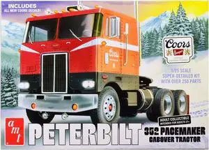 Skill 3 Model Kit Peterbilt 352 Pacemaker Cabover Tractor "Coors" 1/25 Scale Model by AMT
