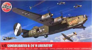 Level 3 Model Kit Consolidated B-24H Liberator Bomber Aircraft with 2 Scheme Options 1/72 Plastic Model Kit by Airfix