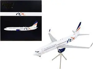 Boeing 737-800 Commercial Aircraft "Regional Express Rex Airlines" White w/Striped Tail 1/200 Diecast Model Airplane GeminiJets