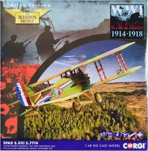 SPAD S.XIII Aircraft "Foucaucourt Aerodrome, France" 1918 US Army Air Service "The Aviation Archive" 1/48 Diecast Model by Corgi