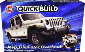 Skill 1 Model Kit Jeep Gladiator (JT) Overland Silver Snap Together Model by Airfix Quickbuild