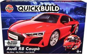 Skill 1 Model Kit Audi R8 Coupe Red Snap Together Model by Airfix Quickbuild