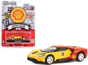 2019 Ford GT #18 Yellow and Red "Shell Oil" "Shell Oil Special Edition" Series 1 1/64 Diecast Model Car by Greenlight
