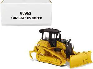CAT Caterpillar D5 Track-Type Dozer Yellow w/Fine Grading Undercarriage & Blade 1/87 (HO) Scale Diecast Model by Diecast Masters