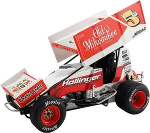 Winged Sprint Car #5W Lucas Wolfe "Old Milwaukee" Allebach Racing "World of Outlaws" (2024) 1/18 Die Cast Model Car by ACME