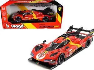 Ferrari 499P #51 "Ferrari AF Corse" Winner "24 Hours of Le Mans" (2023) "Racing" Series 1/18 Diecast Model Car by Bburago