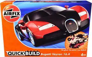Skill 1 Model Kit Bugatti Veyron Red / Black Snap Together Model by Airfix Quickbuild