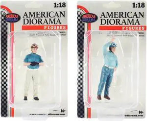 "Racing Legends" 50's Figures A and B Set of 2 for 1/18 Scale Models by American Diorama