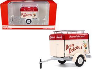 Travel Trailer Cream w/Red "Pause & Refresh Yourself Drink Delicious Coca-Cola" 1/24 Diecast Model Car by Motor City Classics