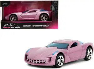 2009 Chevrolet Corvette Stingray Concept Pink Metallic w/Blue Tinted Windows "Pink Slips" Series 1/32 Diecast Model Car by Jada