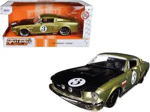 1967 Ford Shelby GT-500 #3 Gold with Matt Black Hood "Big Time Muscle" 1/24 Diecast Model Car by Jada