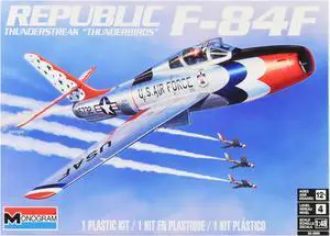 Level 4 Model Kit Republic F-84F Thunderstreak Aircraft "US Air Force Thunderbirds" "Monogram" Series 1/48 Scale Model by Revell