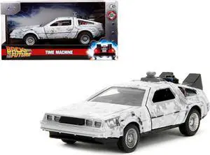DMC DeLorean Time Machine Brushed Metal (Frost Version) "Back to the Future" (1985) Movie 1/32 Diecast Model Car by Jada
