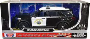 2022 Ford Police Interceptor Utility "California Highway Patrol" Black and White 1/24 Diecast Model Car by Motormax