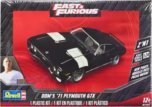 Level 4 Model Kit Dom's 1971 Plymouth GTX "Fast & Furious" 1/24 Scale Model by Revell