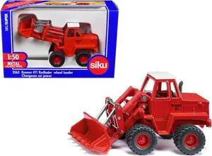 Kramer 411 Wheel Loader Red with White Top 1/50 Diecast Model by Siku