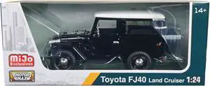 Toyota FJ40 Land Cruiser Black with White Top 1/24 Diecast Model Car by Motormax
