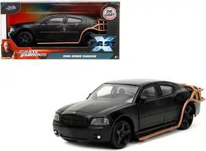 2006 Dodge Charger Matt Black with Outer Cage "Fast & Furious" Series 1/32 Diecast Model Car by Jada