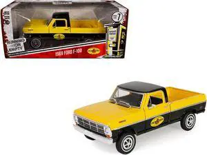 1969 Ford F-100 Pickup Truck "Pennzoil" Yellow and Black "Running on Empty" Series 7 1/24 Die Cast Model Car by Greenlight