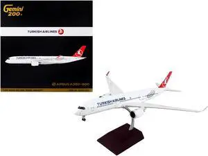 Airbus A350-900 Commercial Aircraft "Turkish Airlines" White w/Red Tail "Gemini 200" 1/200 Diecast Model Airplane by GeminiJets