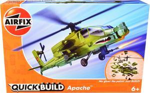 Skill 1 Model Kit  Apache Snap Together Painted Plastic Model Helicopter Kit by Airfix Quickbuild
