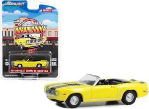 1969 Chevrolet Camaro SS Convertible Yellow with Black Stripes "Woodward Dream Cruise" 1/64 Diecast Model Car by Greenlight