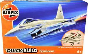 Skill 1 Model Kit Eurofighter Typhoon Snap Together Painted Plastic Model Airplane Kit by Airfix Quickbuild