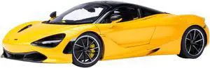 McLaren 720S Volcano Yellow with Black Top and Carbon Accents 1/18 Model Car by Autoart