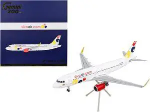 Airbus A320 Commercial Aircraft "Viva Air" White w/Tail Graphics "Gemini 200" Series 1/200 Diecast Model Airplane by GeminiJets