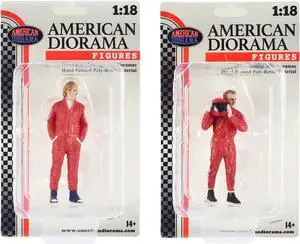 "Racing Legends" 70's Figures A and B Set of 2 for 1/18 Scale Models by American Diorama