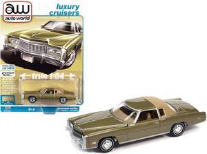 1975 Cadillac Eldorado Tarragon Gold Met. w/Rear Section of Roof Sandalwood Tan Ltd Ed 1/64 Diecast Model Car by Auto World