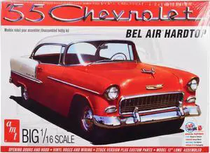 Skill 3 Model Kit 1955 Chevrolet Bel Air Hardtop 1/16 Scale Model by AMT
