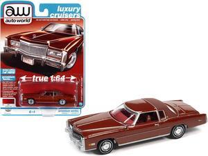 1975 Cadillac Eldorado Firethorn Red Met. w/Rear Section of Roof Matt Dark Red Ltd Ed 1/64 Diecast Model Car by Auto World