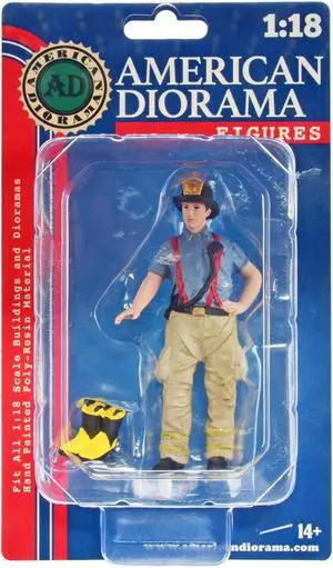 "Firefighters" Getting Ready Figure with Boots Accessory for 1/18 Scale Models by American Diorama