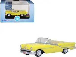 1957 Oldsmobile 88 Convertible Coronado Yellow 1/87 (HO) Scale Diecast Model Car by Oxford Diecast