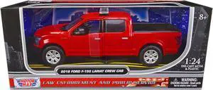 2019 Ford F-150 Lariat Crew Cab Pickup Truck Unmarked Fire Department Red 1/24 Diecast Model Car by Motormax