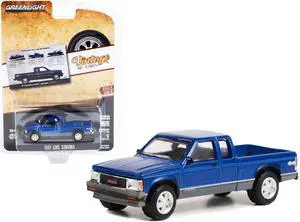 1991 GMC Sonoma Truck Blue Met. and Gray "It's Not Just A Truck Anymore" "Vintage Ad Cars" 1/64 Diecast Model Car by Greenlight