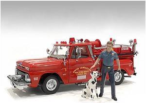 "Firefighters" Fire Dog Training Figures (Trainer and Dog) for 1/24 Scale Models by American Diorama