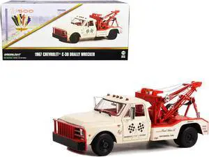 1967 Chevrolet C-30 Dually Wrecker Tow Truck "51st Indy 500" Beige and Red w/Red Interior 1/18 Diecast Model Car by Greenlight